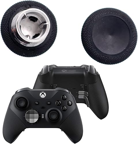 Deal4GO Juego de 2 palillos analógicos magnéticos cóncavos cortos de repuesto para Xbox One Elite 2 controladores estándar de pulgar negro (no