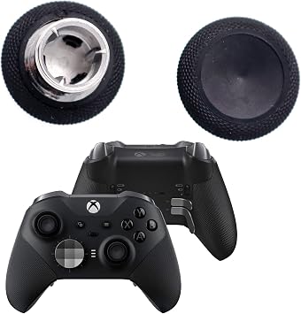 Deal4GO 2-Pack Short Concave Magnetic Analog Thumbstick Set Replacement for Xbox One Elite 2 Controller Standard Thumb Sticks Black NOT FIT Elite 1698