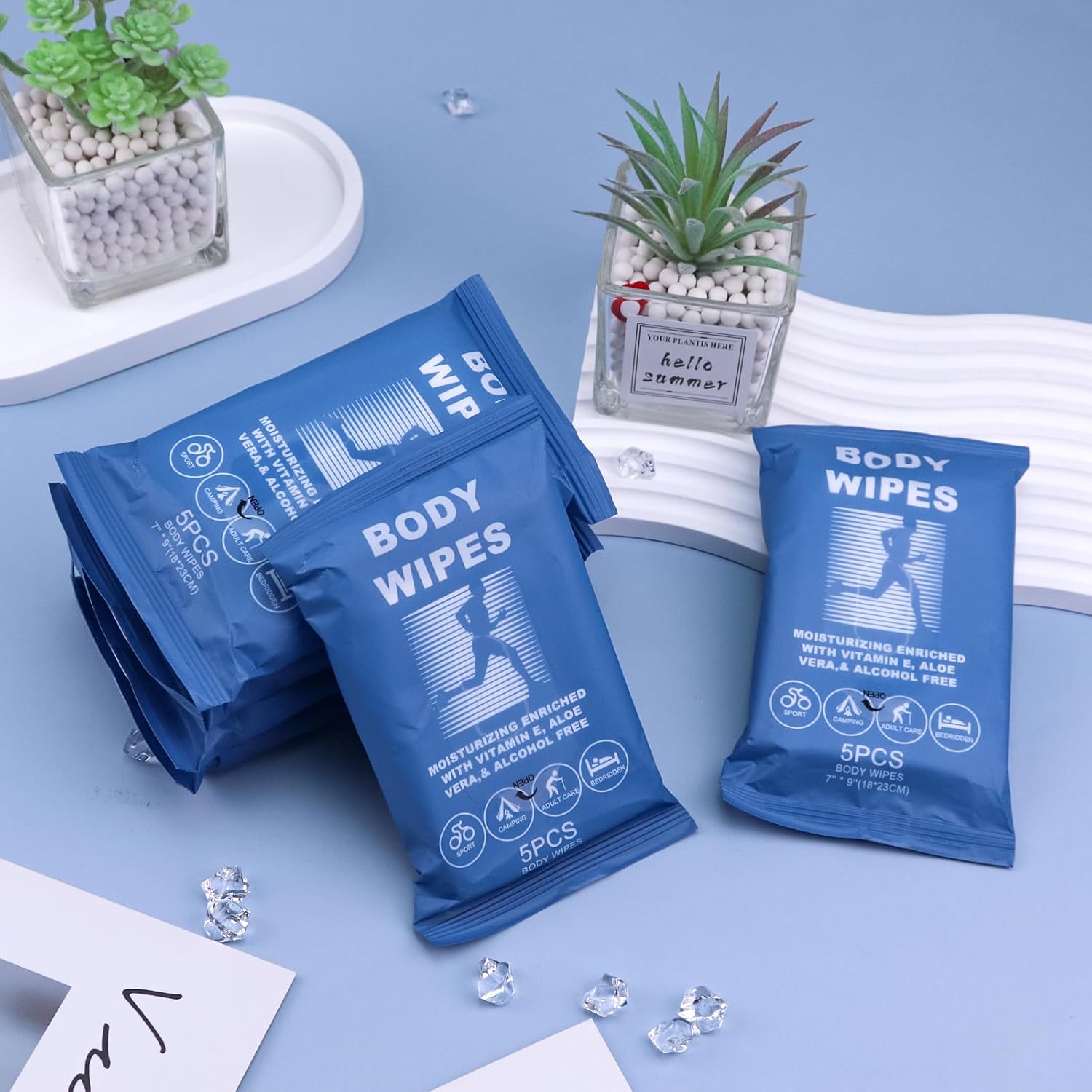 Body Wipes for Women and Men Individually Wrapped Face and Body Wipes, Bath Wipes for Adults No Rinse Personal Cleansing Wipes Travel, Bulk Deodorant for Homeless Shower Wipes (5Wipes/Pack,100Pack) - Image 4