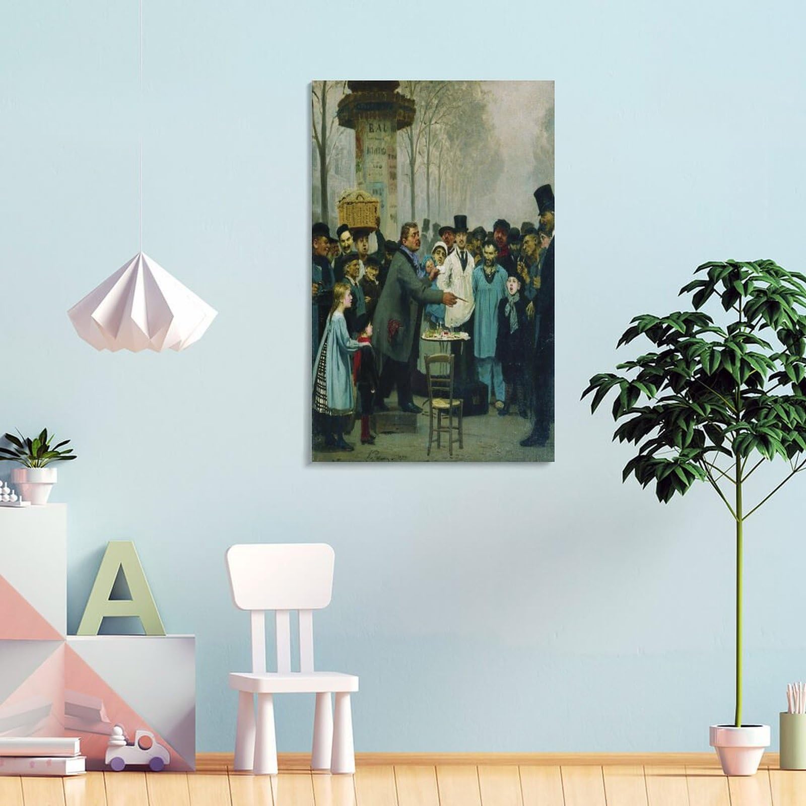 Maler, Ilya, Repin-Meisterwerk, Maler, Ilya, Repin-Meisterwerk, ein Neuheits-Verkäufer in Paris, Poster, Poster, Gemälde, Leinwand, Wandkunst, Rollbild, Druck, Wohnzimmer, 60 x 90 cm