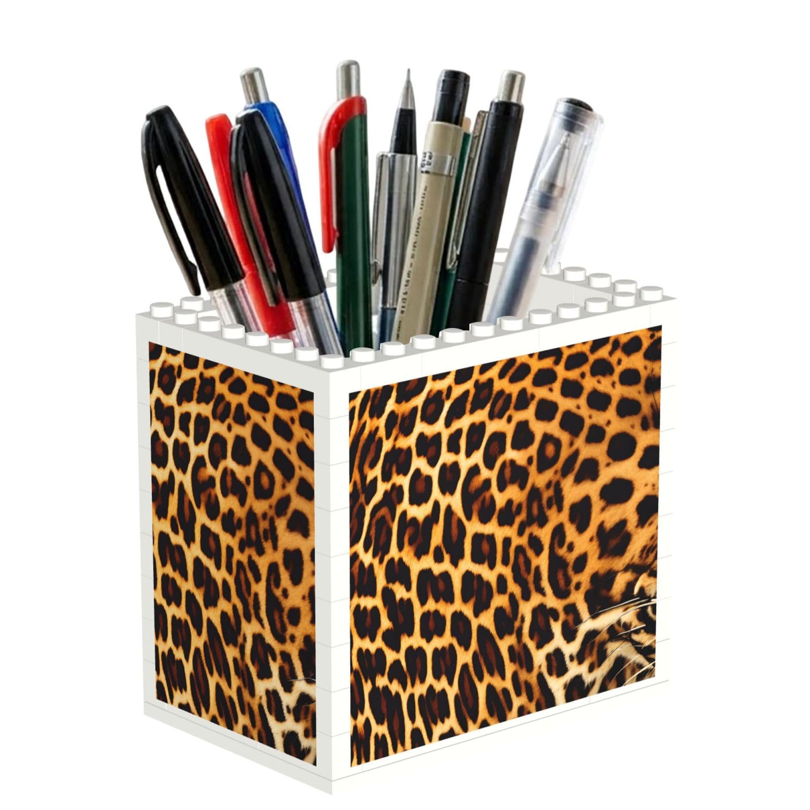 SXZVVBN Stripes on leopards Building Block Desk Tidy ABS Organiser