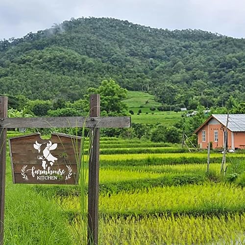 Miniatura 5 de Plantilla de cocina de granja para pintar sobre madera, 6 piezas de plantillas reutilizables de cocina de granja, carteles de panadería, plantillas