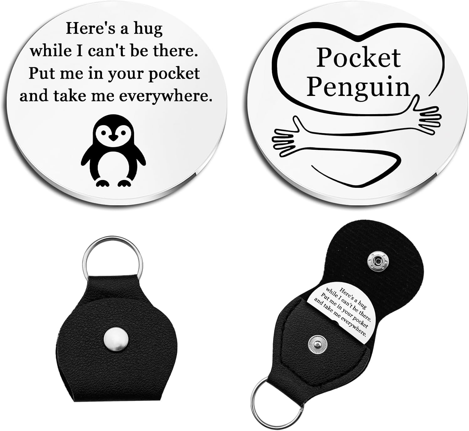 Penguin Gifts for Women Men Stocking Stuffers Pocket Hug Coin
