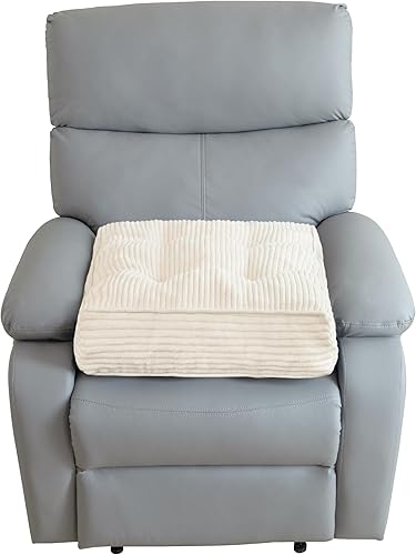 Vista 18 de Cojín de asiento reclinable de pana copetudo para ancianos, cojín cuadrado grande de espuma de alta densidad para silla reclinable, almohada de Gris