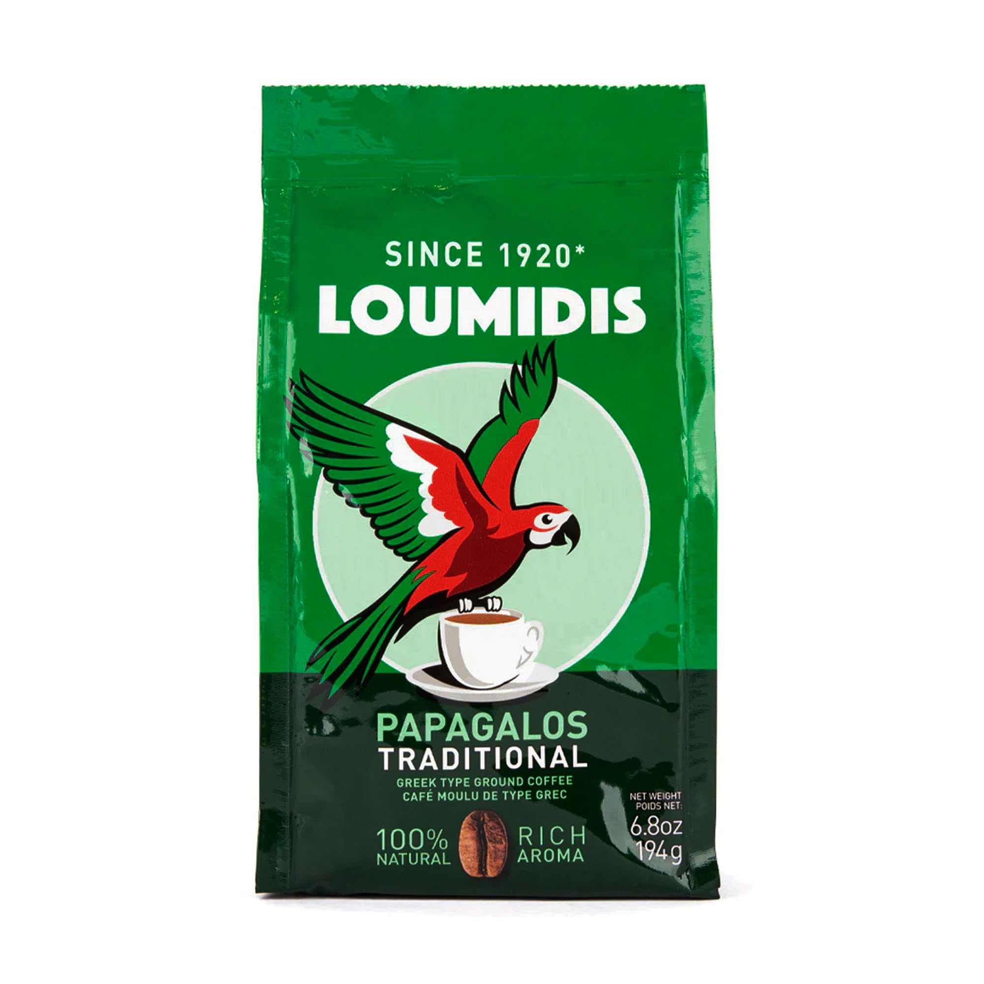 LoumidisNEW Papagalos Traditional Superior Greek Coffee 6.8 Ounce