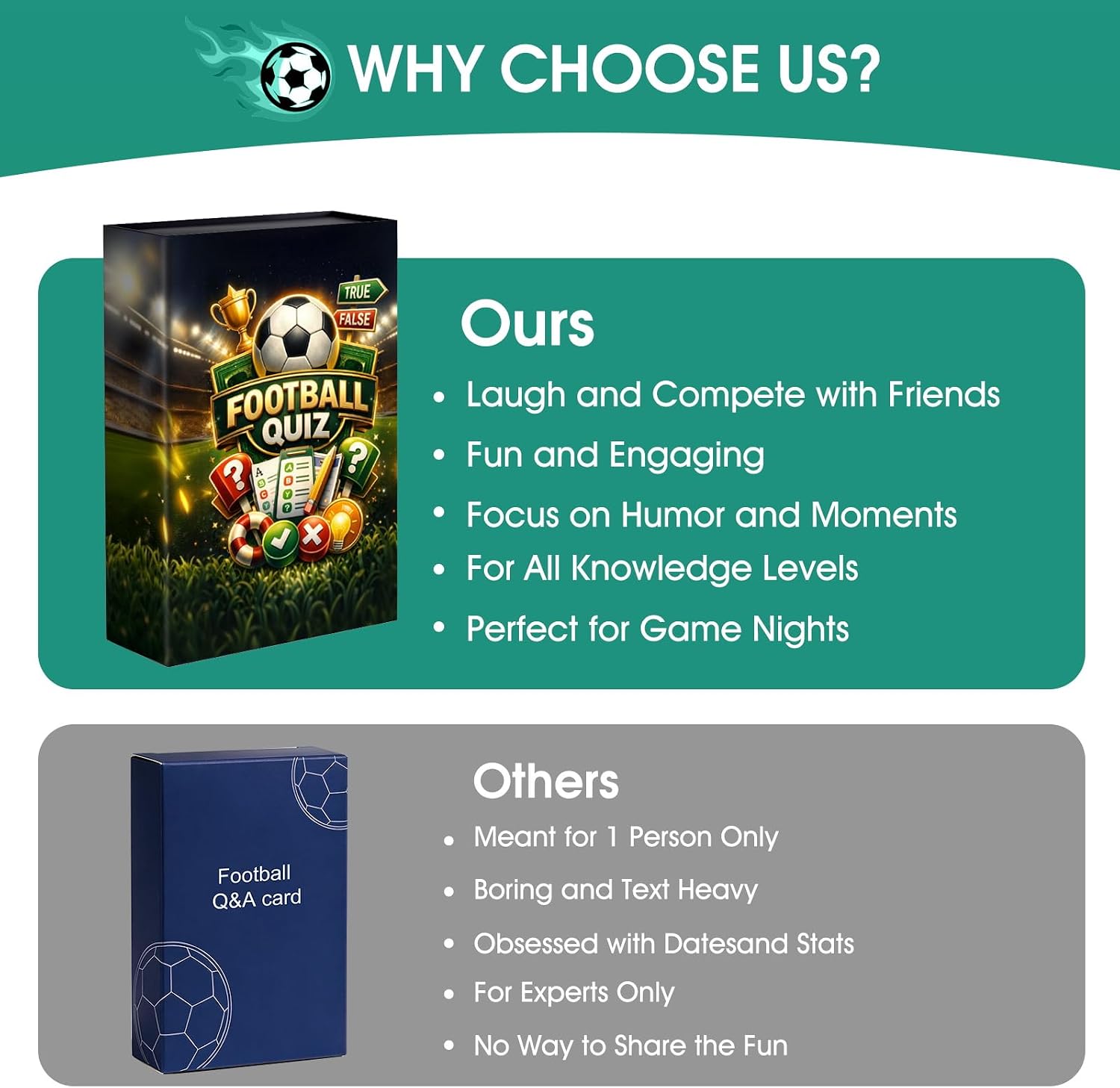 JOH 2026 World Cup Soccer Trivia Card Game - 200+ Soccer Trivia Questions - Ultimate Football Knowledge Game for Family Soccer Game Night, Tailgates, Party | Best Soccer Gifts for Boys