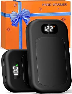 AI Hand Warmers Rechargeable 2 Pack, 3 Heat Levels (104–121°F), Real-Time Temp & Battery Display, Electric Hand Warmers, Fast Heating, Fits in Gloves/Pocket, Gifts for Women & Men