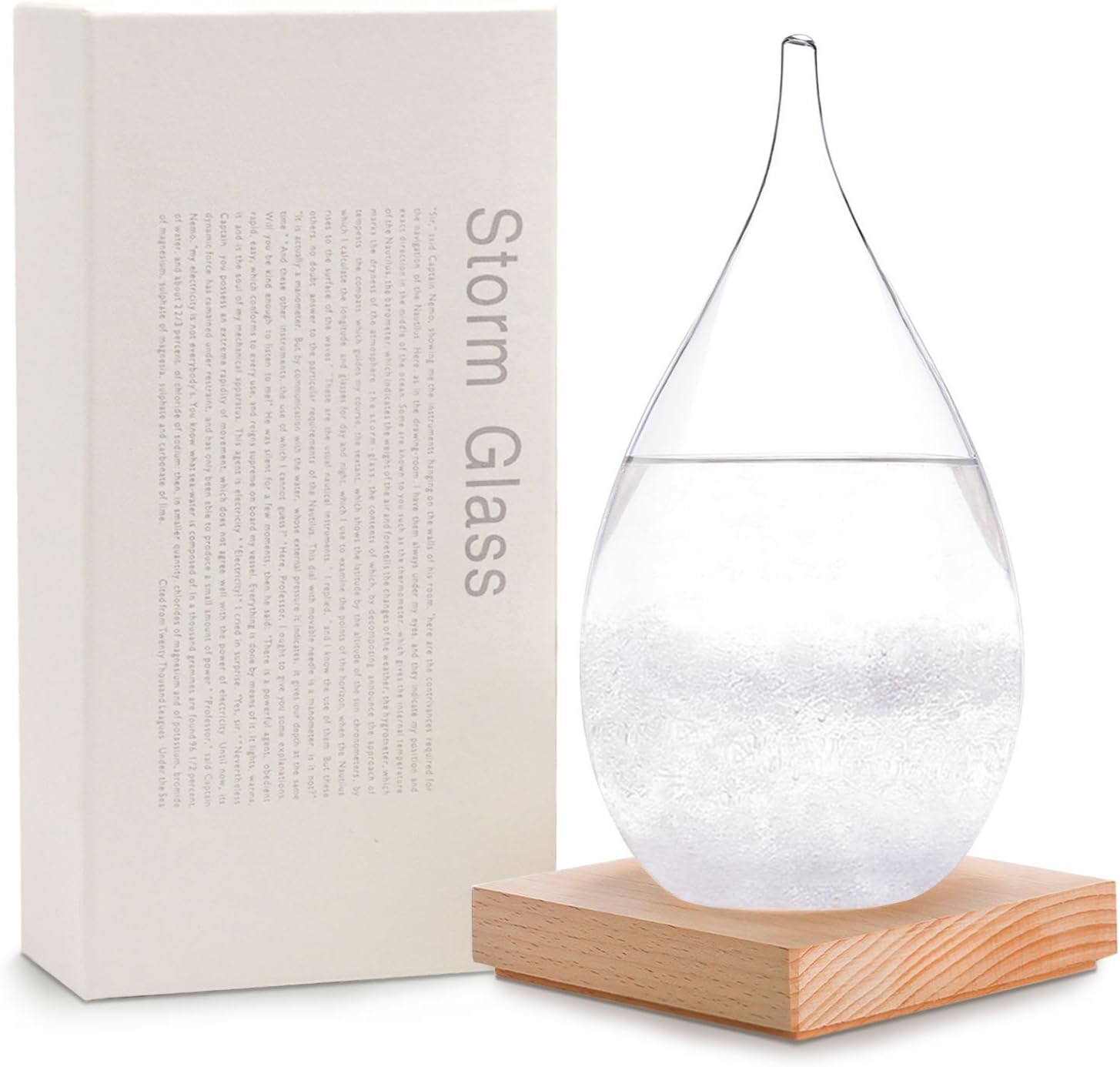 Amymami Storm Glass Weather Predictor Large (7.1''x3.7''x3.7''),Creative Desktop Drops Weather Glass Bottle Forecaster Barometer,Weather Station Crafts Home Office Decor
