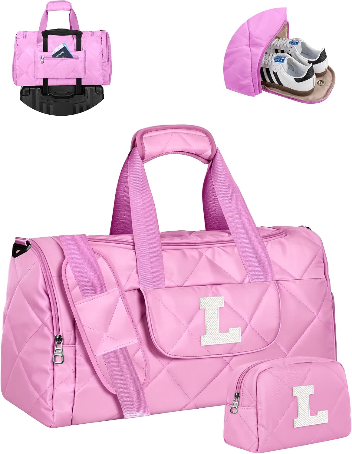 Elilier Gifts for Women Birthday Unique, Gym Bag for Women, Letter L