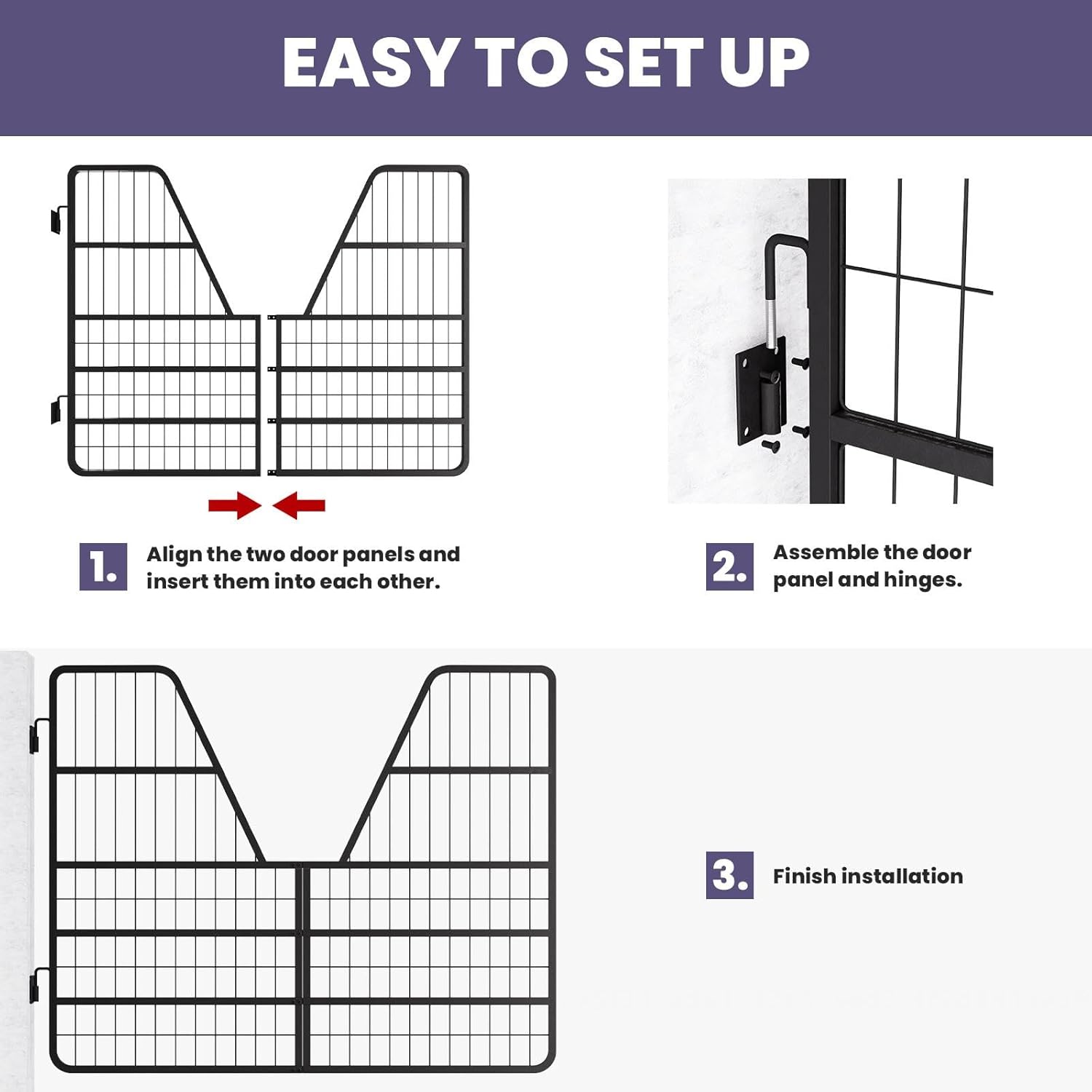 52" L X 42" H Horse Stall Gate, Stall Guards for Horses with A Double-Door Design, Made of The Most Robust Heavy-Duty Steel Structure, Suitable for Standard Horse Stall Door Guards, Racetracks