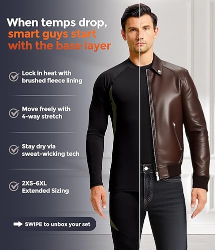 Miniatura 5 de CL convallaria Conjunto de ropa interior térmica para hombre, regalo de invierno, equipo de caza, capa base deportiva, parte inferior superior