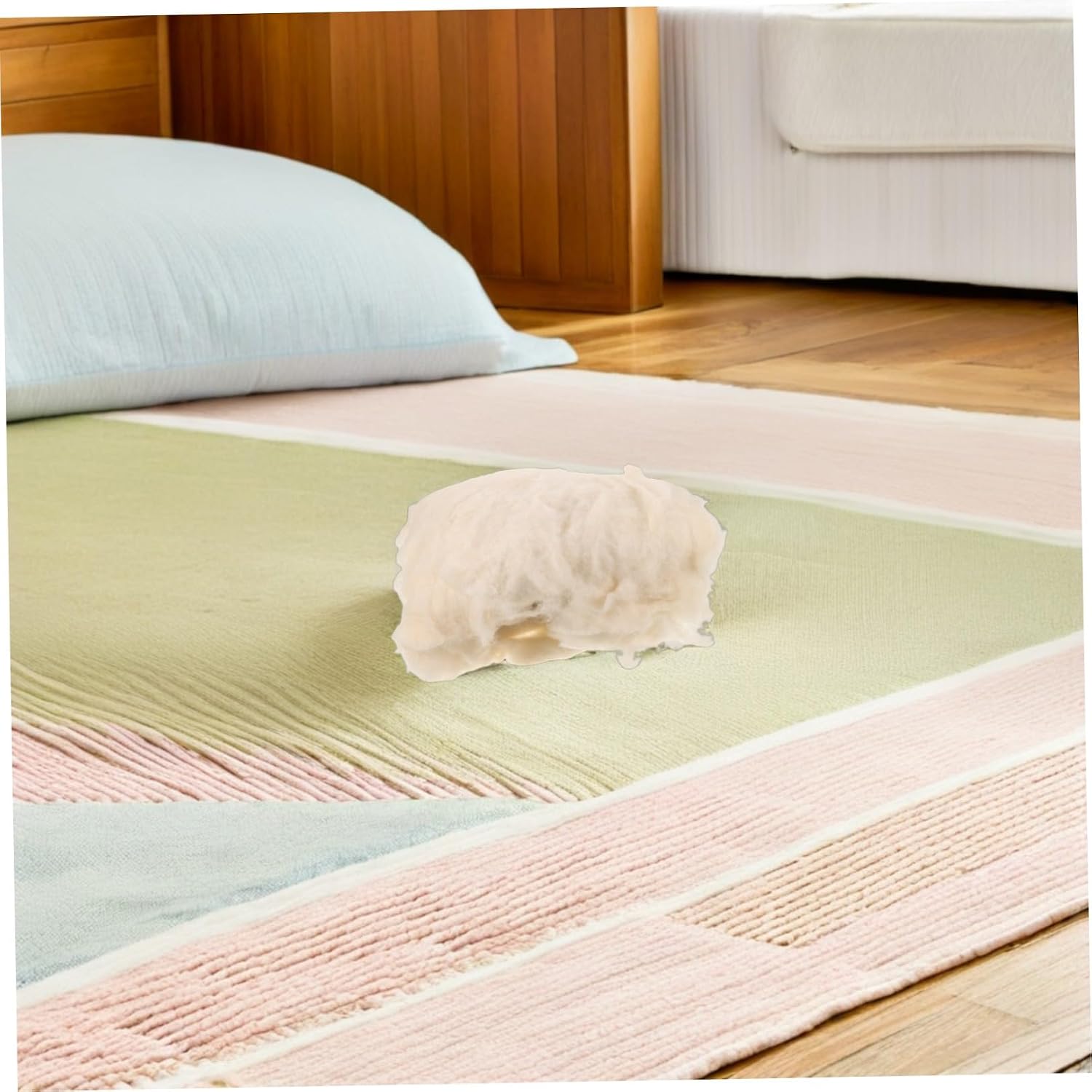 Cabilock Lamb Wool Comforter Fill Gentle Lamb Wool Stuffing for Quilt and Blanket 500g for Winter Bedding and Sewing Crafts