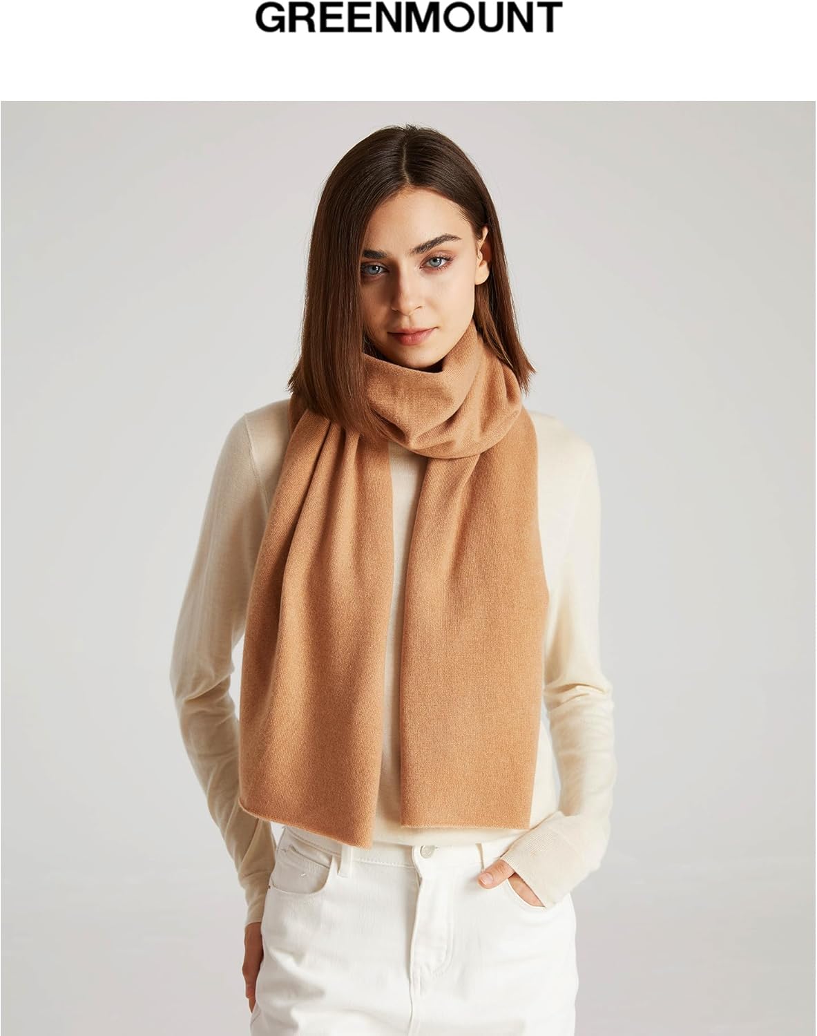 GreenMount Women's Cashmere Shawls 100% Cashmere Knit Soft Warm Winter Extra Large Scarf for Women Plant Dyeing - Image 2