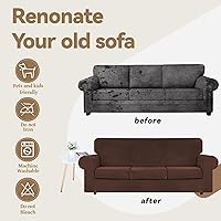 Vista 29 de WEERRW Fundas de terciopelo para sofá de 2 cojines, fundas de sofá de felpa de terciopelo de lujo de alta elasticidad, con parte inferior elástica