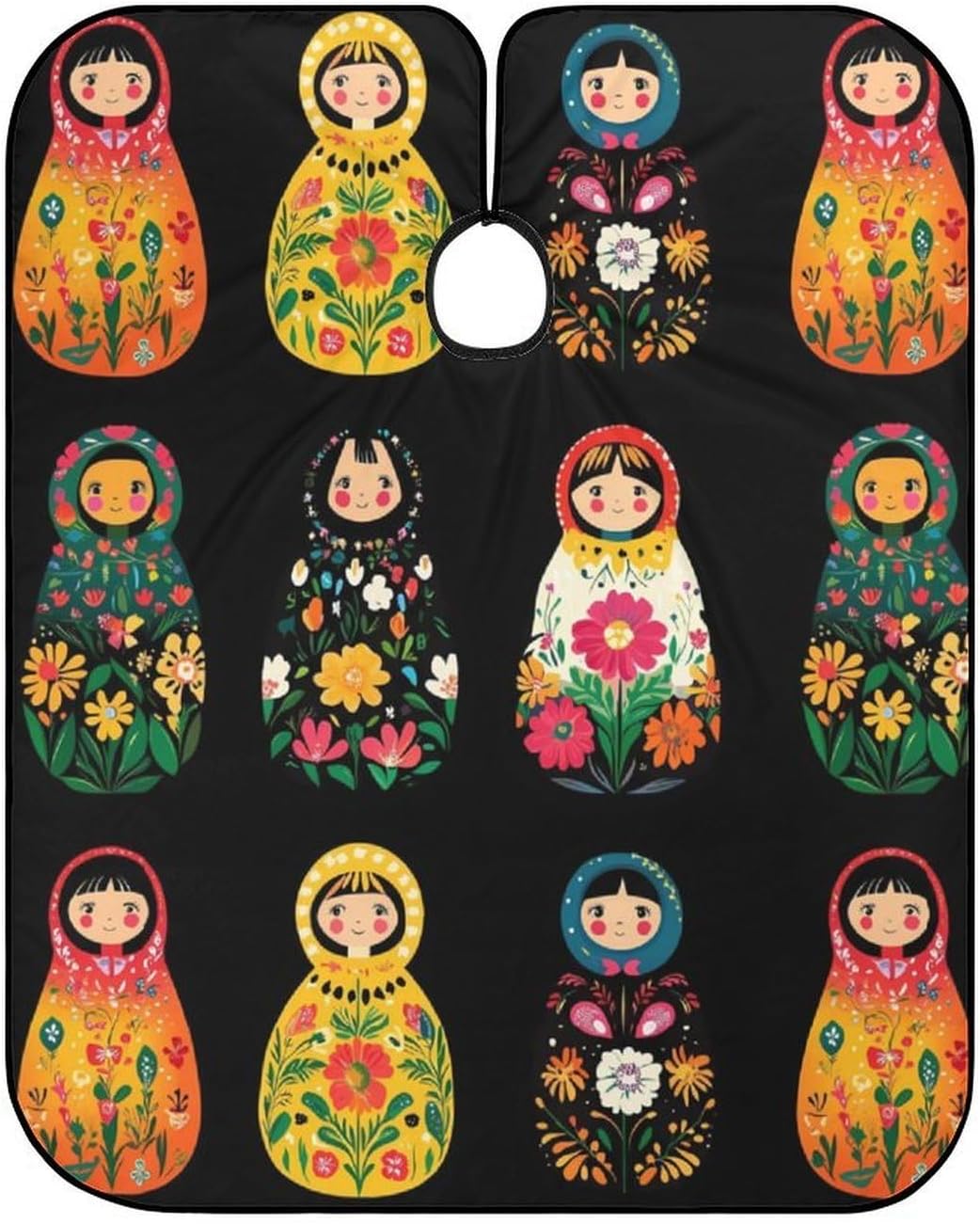 Matryoshka Russian-Nesting Doll Barber Cape Professional Hair Cutting Apron Hairdresser Cape for Men Women
