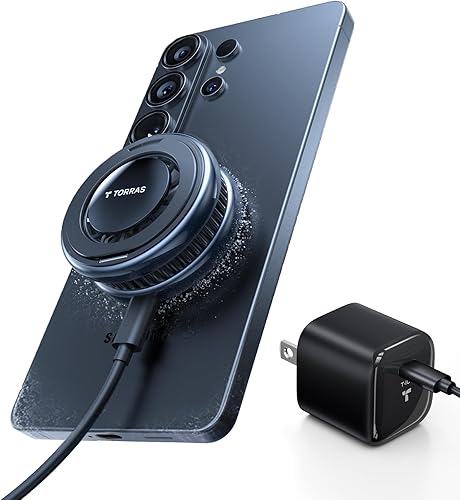 TORRAS PolarCircle Qi2.2 Cargador inalámbrico, almohadilla magnética de enfriamiento de 25 W para iPhone 17/16, cargador inalámbrico para Samsung