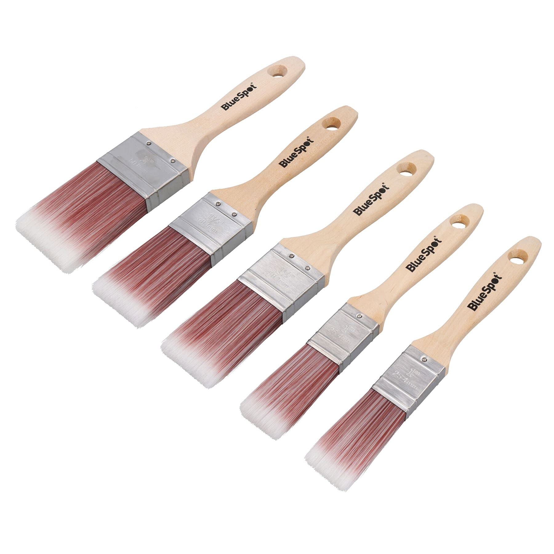 25 pinceles de pintura sintética + pinceles de decoración mango de madera de 2,5 cm - 5 cm