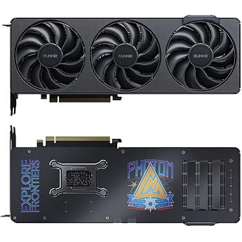 WEELIAO Gunnir Intel Arc B570 Photon Graphics Card 10GB GDDR6 2670MHz 3 DisplayPort 2.1 HDMI 2.1 Triple Fan White Black