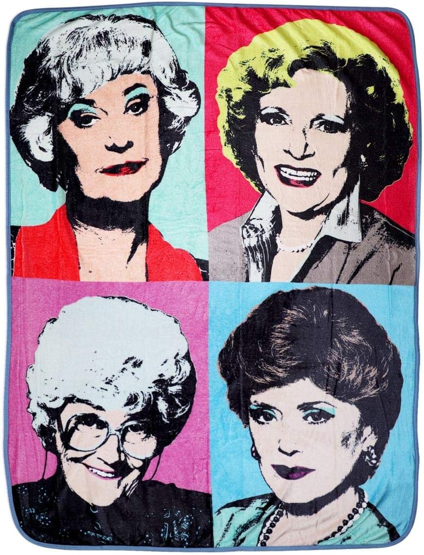 JUST FUNKY Golden Girls Themed Warhol Fleece Blanket Comforter | 45"x60" Stadium Blanket