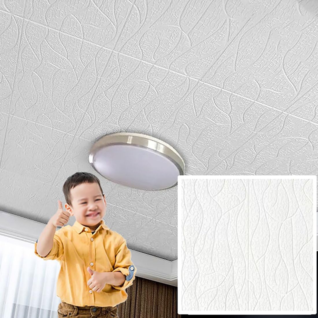 Revêtement mural 3D insonorisant blanc pour créer un salon chaleureux et calme
