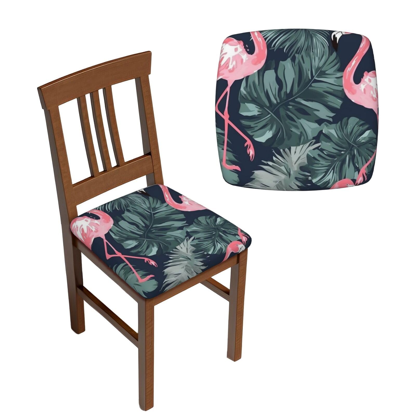 Housse de chaise de cuisine amovible motif tropical pour repas de famille chaleureux