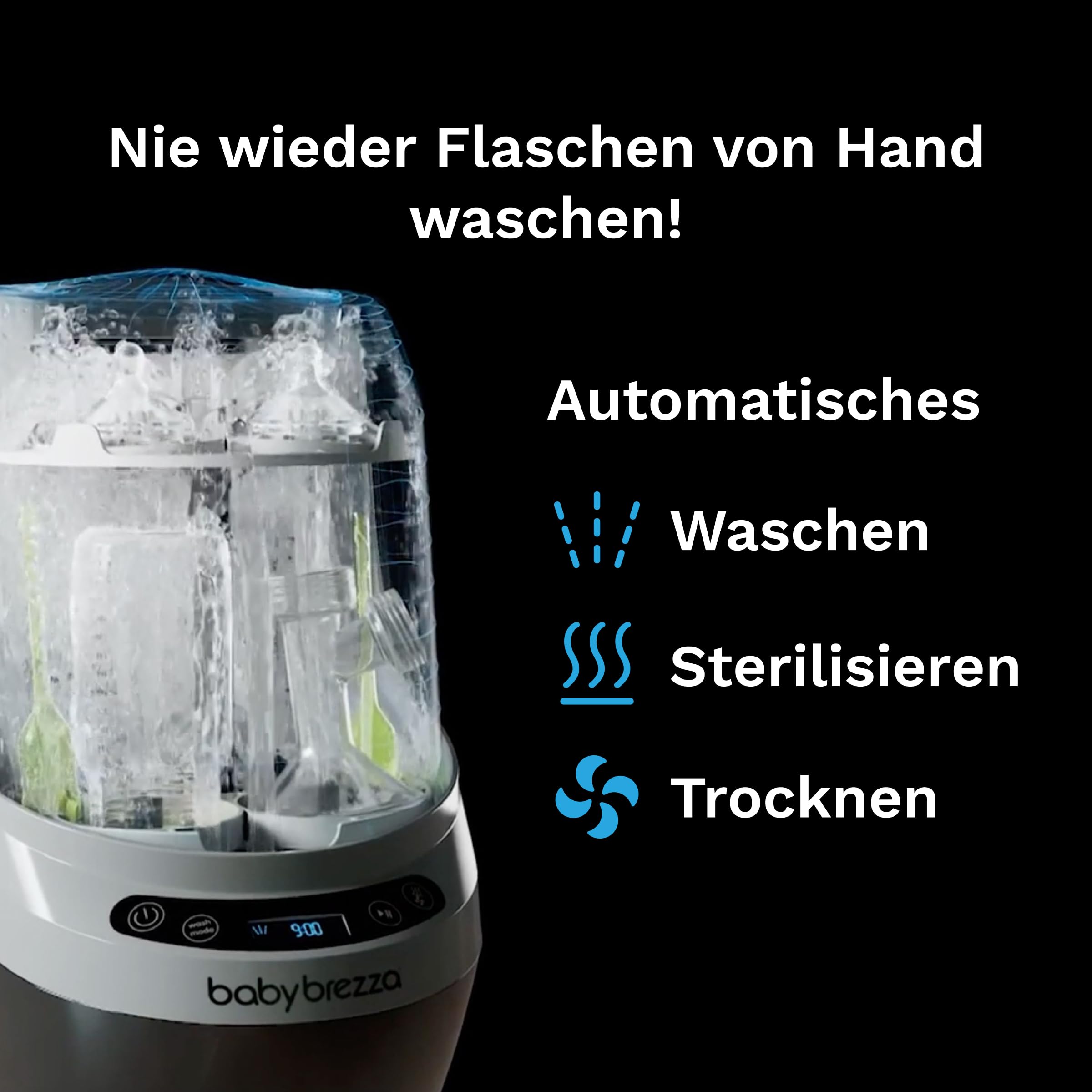 Automatischer Flaschenzubereiter & Babyflaschenreiniger Bundle – Baby Brezza Formula Pro Advanced + Bottle Washer Pro – Zubereiten, Waschen, Sterilisieren & Trocknen von Babyflaschen