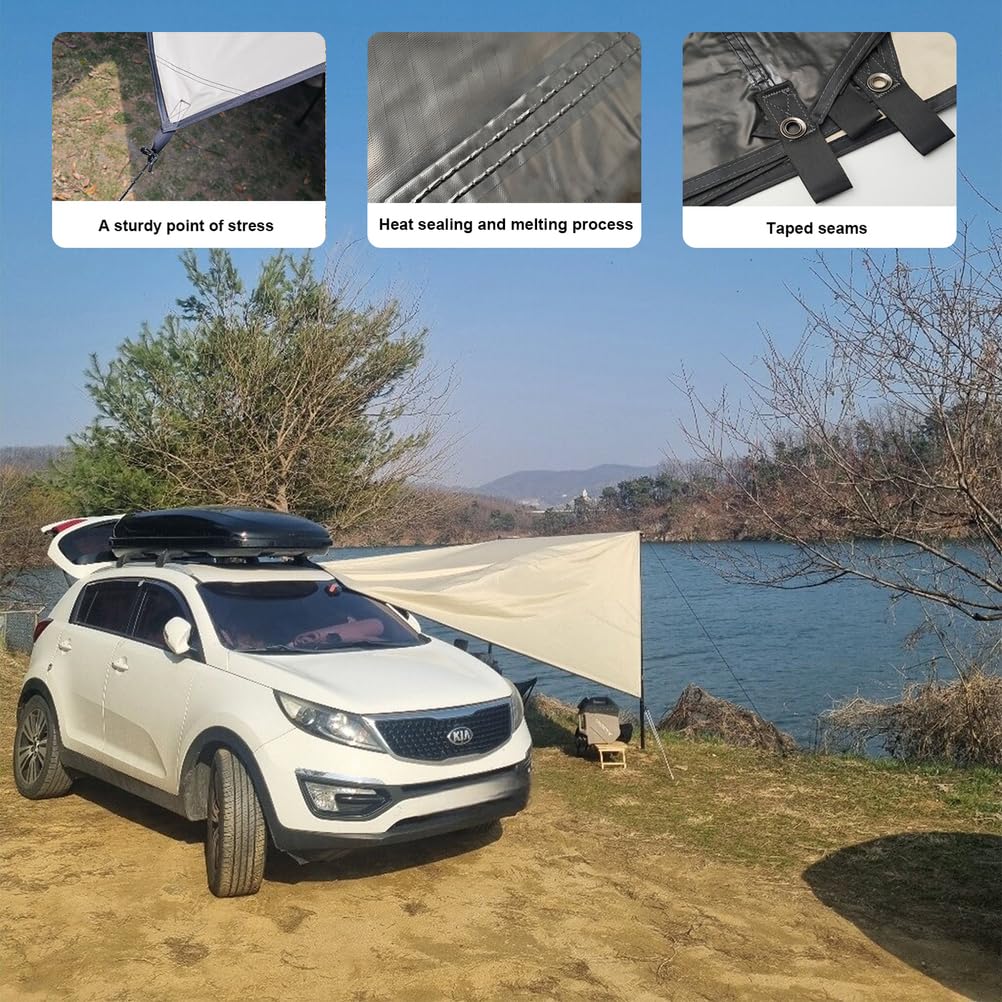 Tenda da Campeggio per Auto, 200x300cm, Tendalino Universale per Portellone Posteriore, Tettoia Parasole SUV, Tenda da Sole Impermeabile per Camper, Caravana, Furgone, MPV