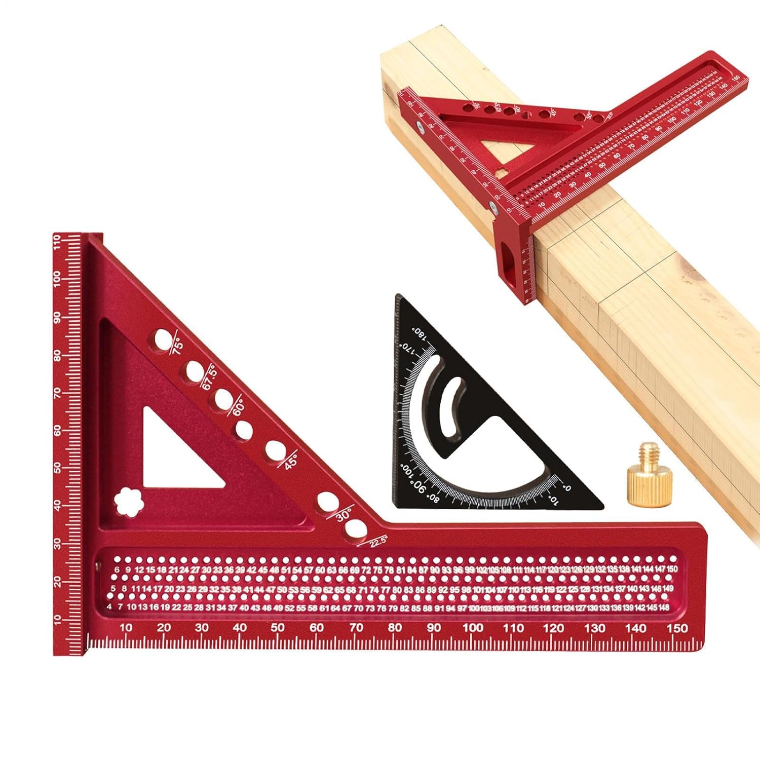 3D Square,Precision Construction Tools - 3D Multi-Angle Measuring Ruler Miter Square | for Carpentry Woodwork Construction Measurement Marking Framing
