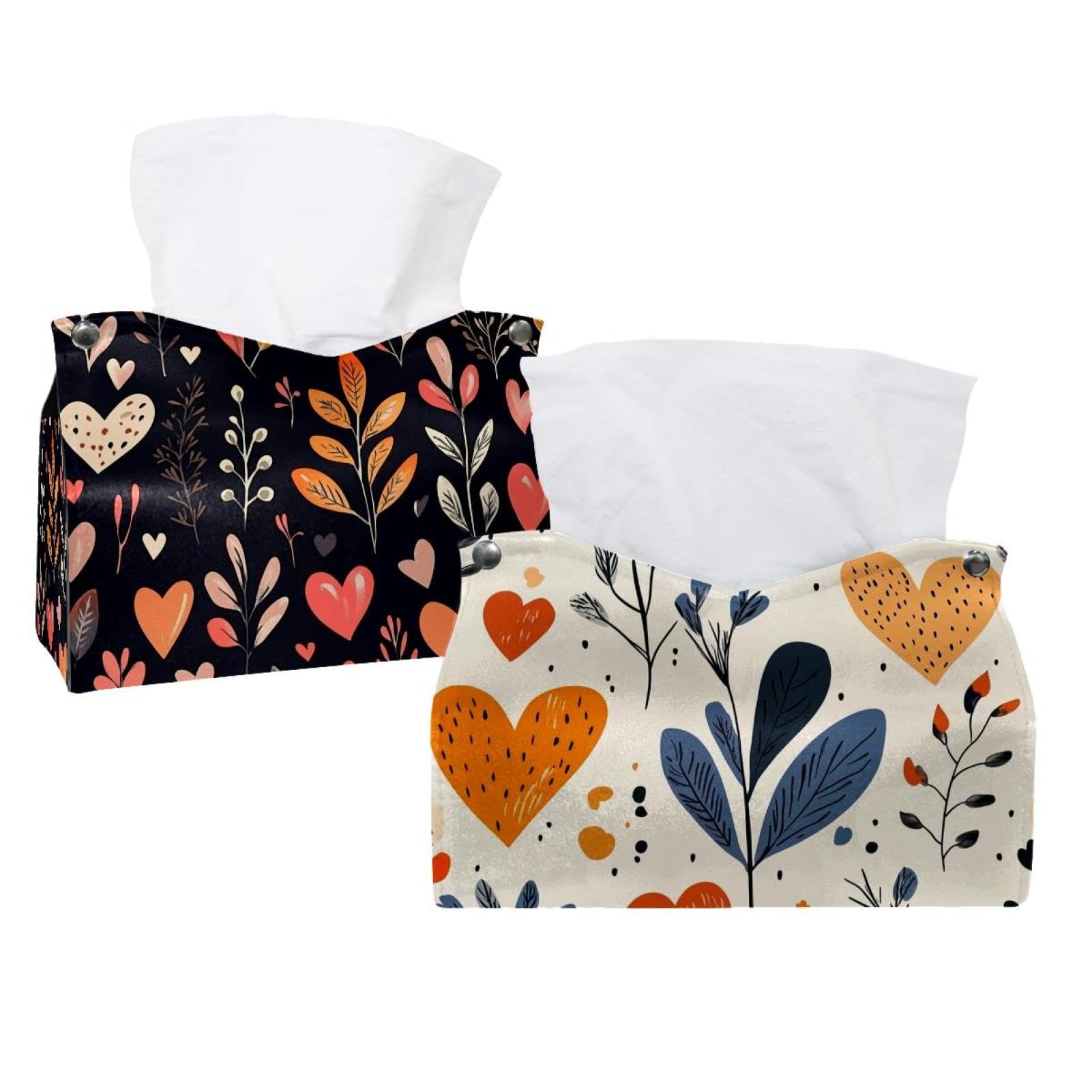 Boîte à mouchoirs cœurs lot de 2 distributeurs design pour salle de bain