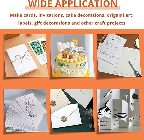 Miniatura 2 de HTVRONT Paquete de papel de cartulina blanca, 50 hojas de cartulina de 8.5 x 11 pulgadas, cartulina gruesa de 230 GSM para máquina Cricut, papel de