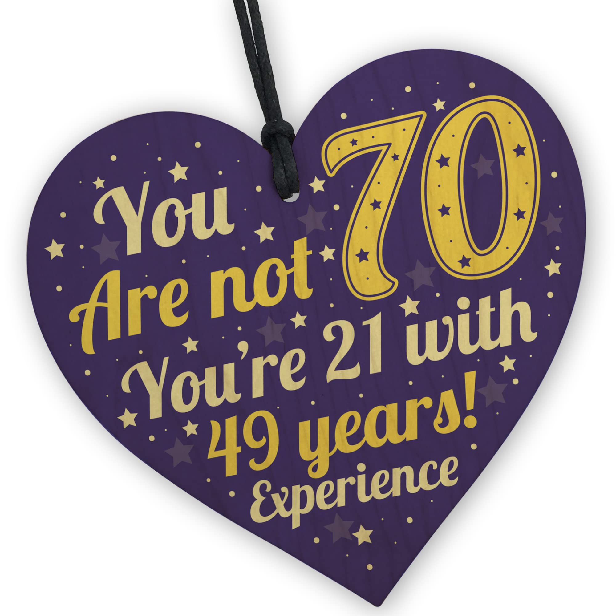 Red Ocean Fun and Sentimental 70th Birthday Wooden Heart - Celebrate with a Touch of Humor | Gift for the Young at Heart | Handcrafted Design | Ideal for Friends, Family, and Colleagues