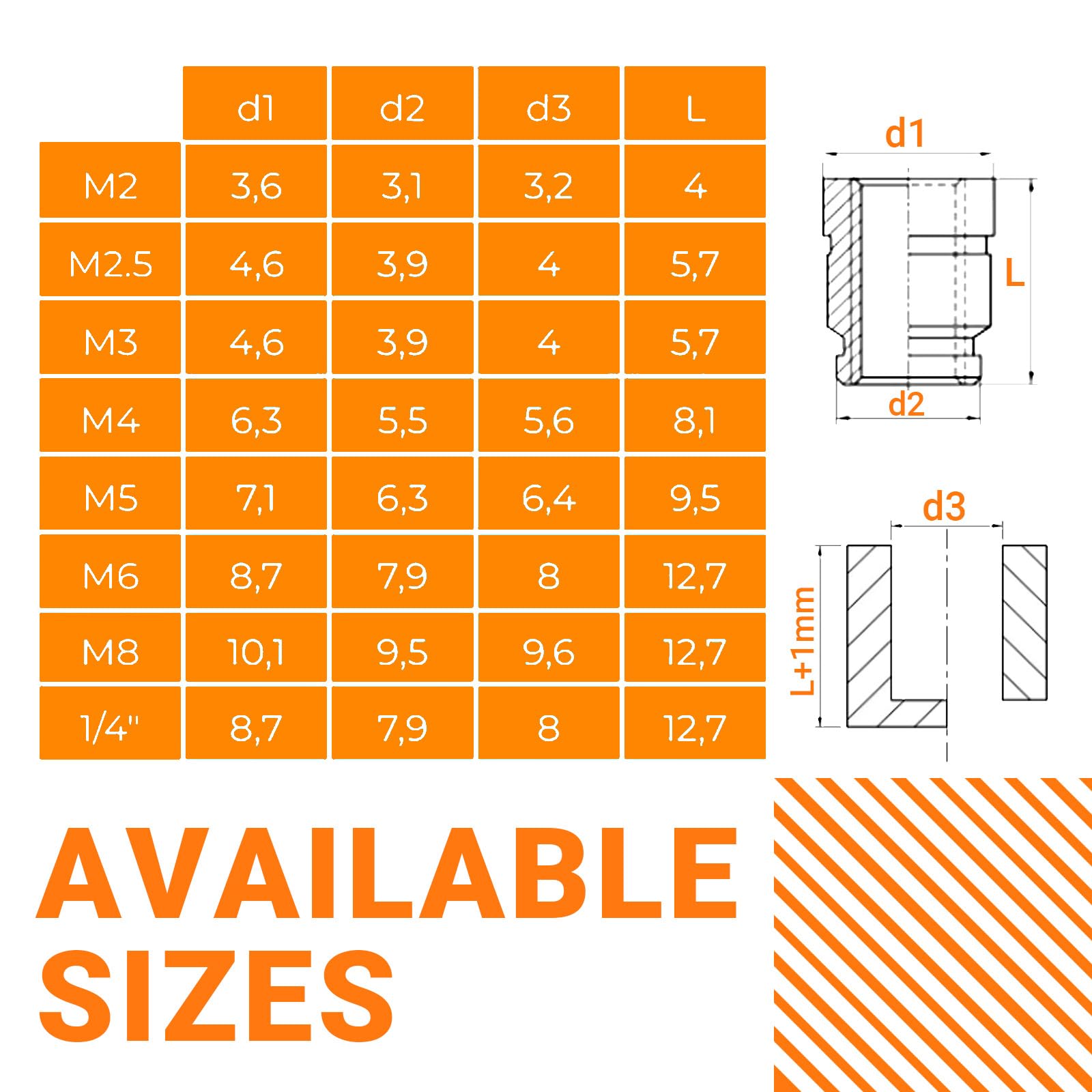 Einschmelzgewinde Einpressmuttern per Stampa 3D – Set da 360 Pezzi Inserti Filettati in Ottone M2.5/M3/M4/M5/M6 – Per Elettronica, Auto, Costruzione di Dispositivi