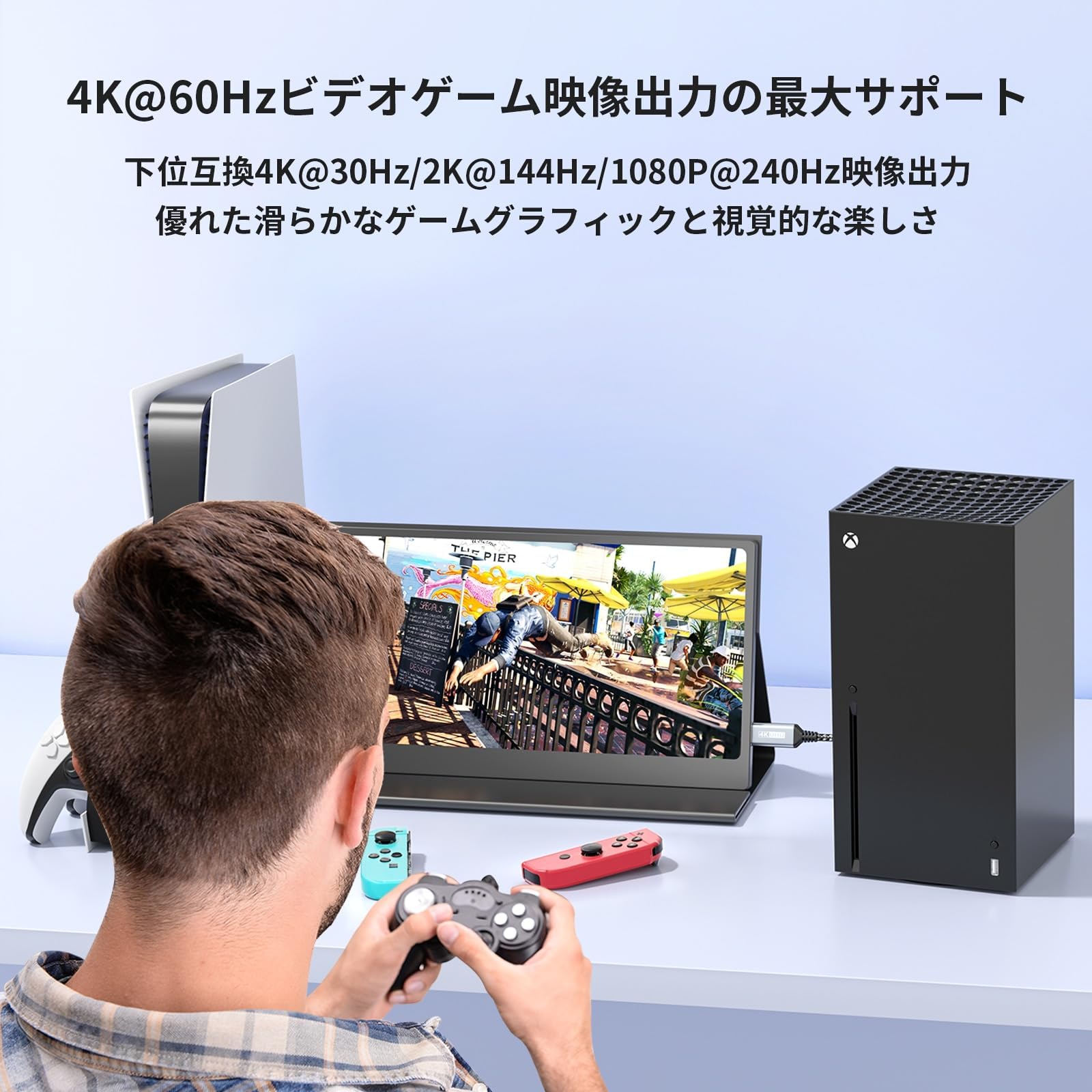 Amazon | USB C ミニHDMI 2.0 変換ケーブル【4K@60Hz映像出力対応】USB