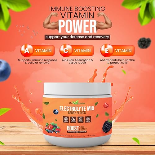 Miniatura 3 de Electrolitos en polvo  Refrescante electrolitos de recuperación de entrenamiento, sin azúcar, sin gluten y vegano, bebida de hidratación pura keto y