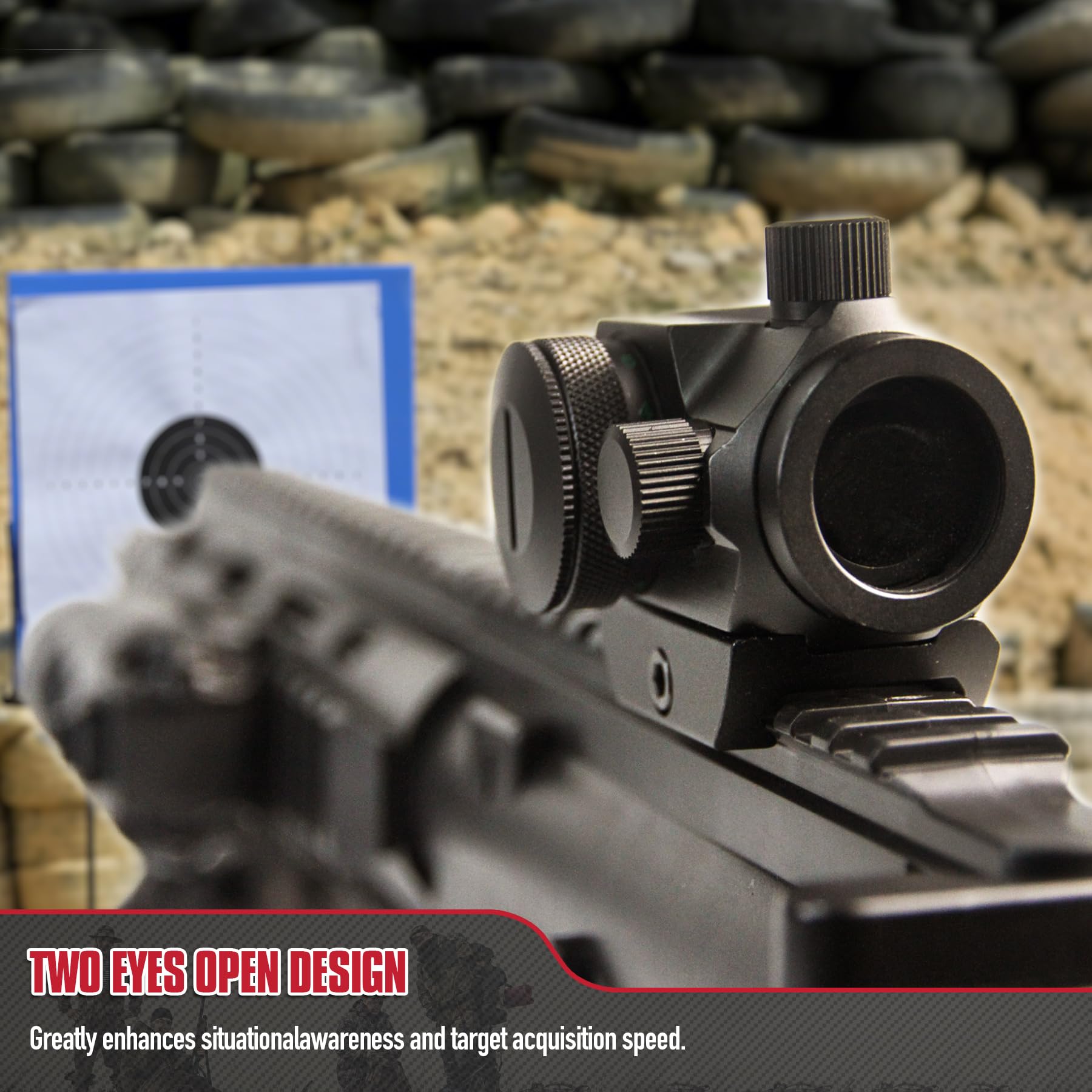 VicBre HD22M1 Red Dot Visier Rotpunktvisier Leuchtpunktvisier Reflexvisier Reticle Gun Scope Reflex Optics für die Jagd und das Schießen