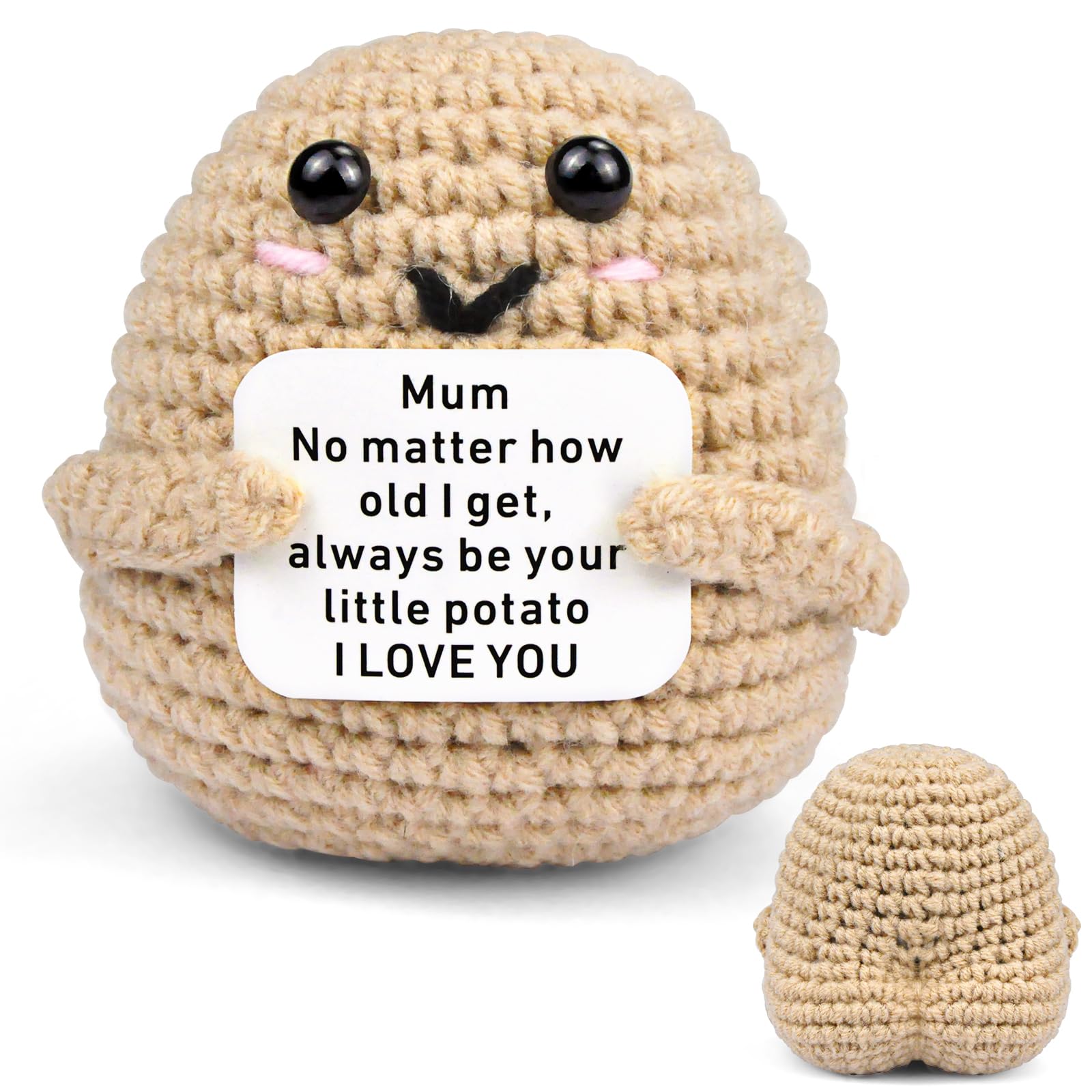 CREJOHY Mum Birthday Gifts, for Mummy Handmade Crochet Potato Mothers Day Christmas Birthday Gifts for Mum from Daughter Son, Emotional Thank You Present for Mummy Mother