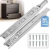 14 Inch Drawer Slides 1 Pairs (2pcs) Heavy Duty Full Extension Ball Bearing, Side Mount Drawer Rails, 14