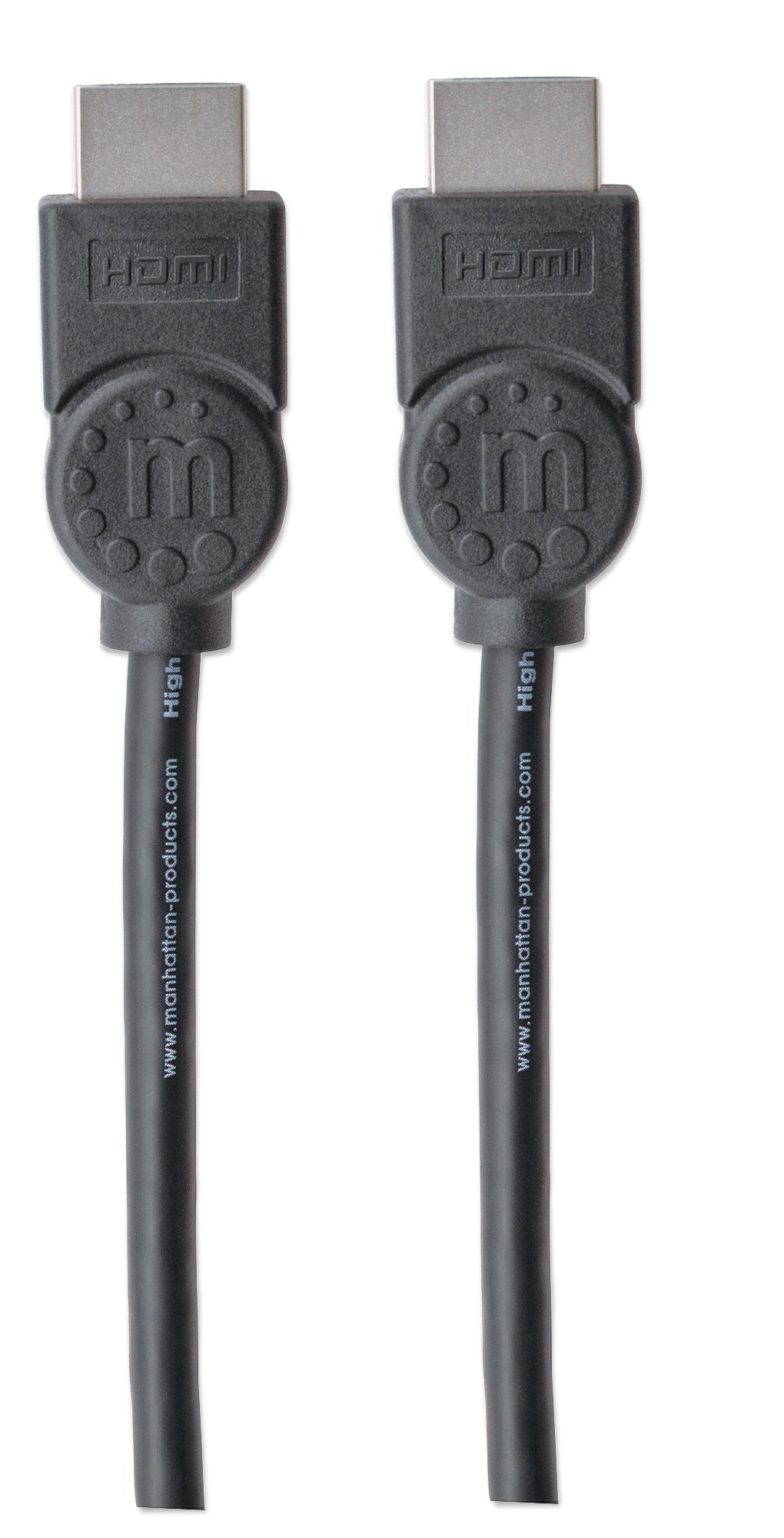 Manhattan 323260 - Cavo HDMI ad alta velocità con canale Ethernet (HEC ARC 3D 4K) da maschio a HDMI maschio schermato, 15 m, colore: Nero