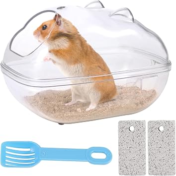 Fanshiontide Hamster Sand Bath Small Pet Bathtub Sand Bath Toilet Container