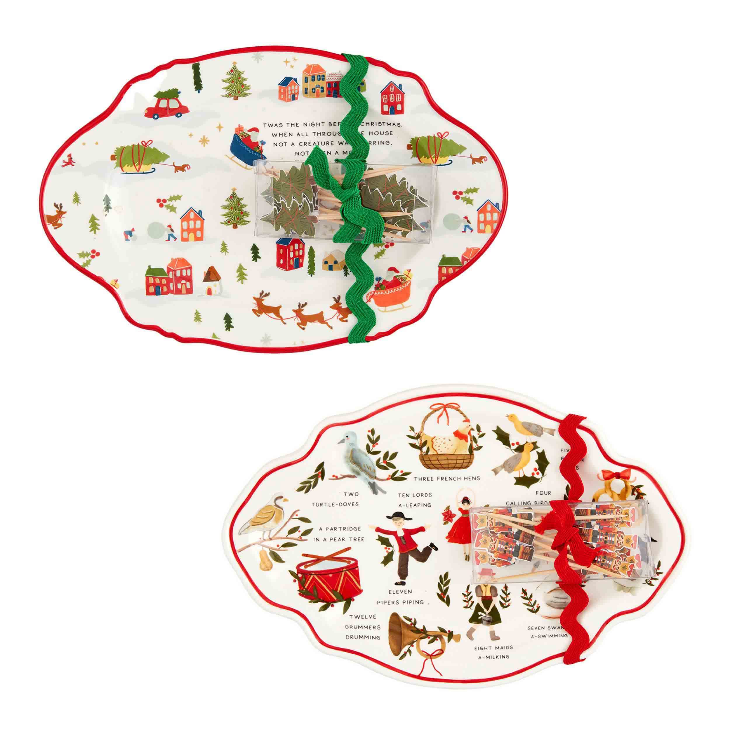 Mud Pie Christmas Sentiment Plate, Twas the Night, 10