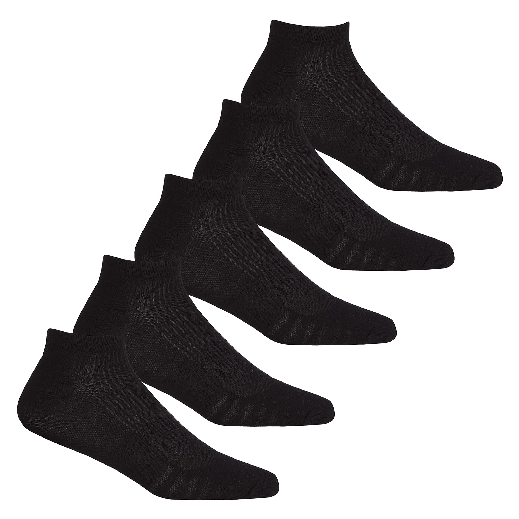 Undercover 5 Pairs Mens Sport Trainer Socks 40B572 Black