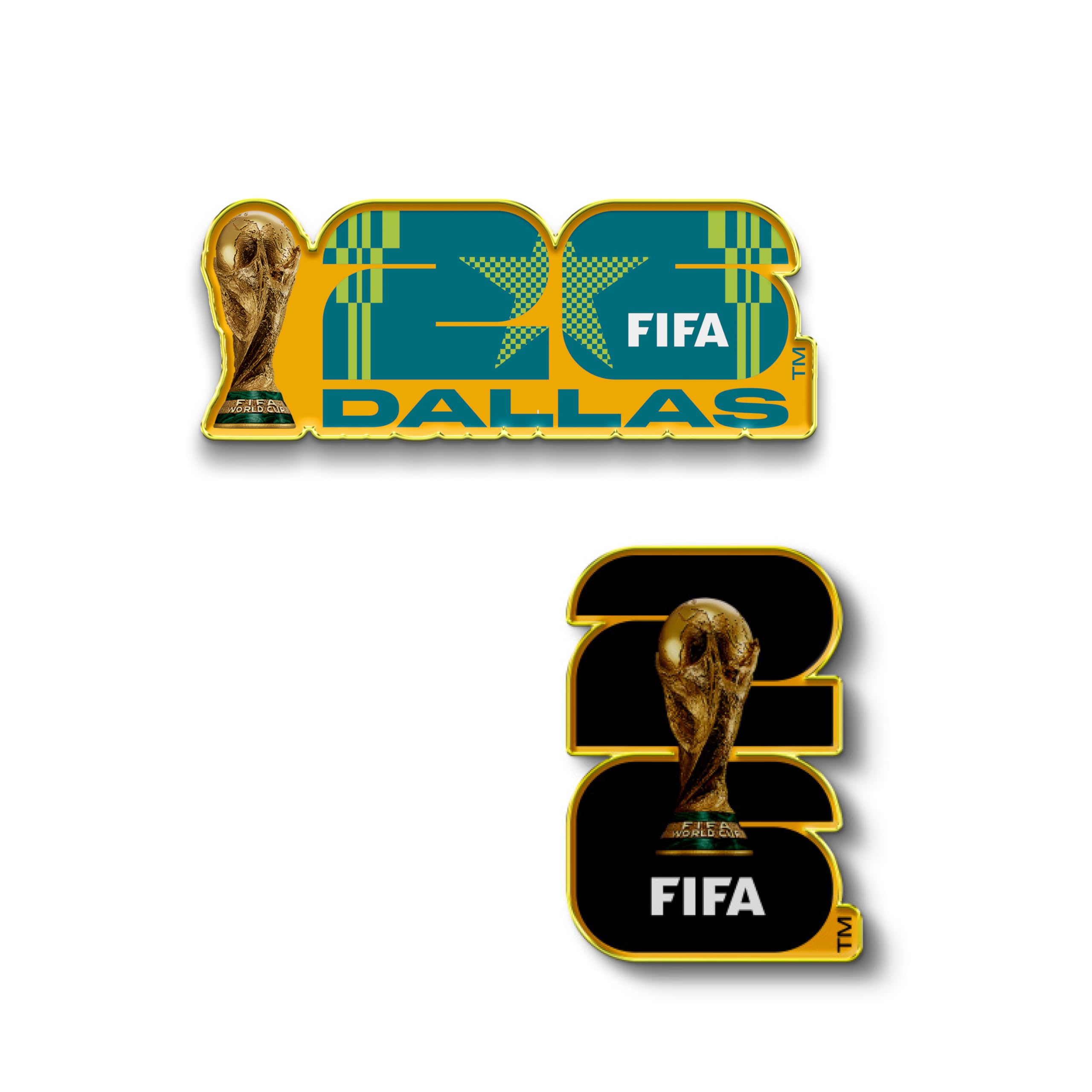 HONAV FIFA World Cup 2026 Dallas Host City Lapel Pin Bundle - Officially Licensed Collectible Souvenir - Gift & Event Keepsake (2-Pack)