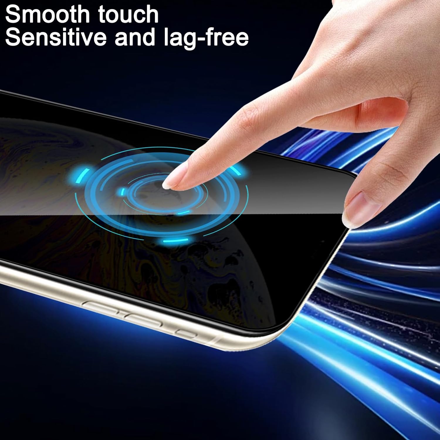 Privacy Screen Protector for iPhone XS Max 6.5 inch[2 Pack] [Easy Installation],Tempered Glass Anti Spy 9H Hardness Black Film,Case Friendly