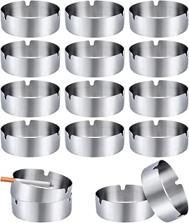 16er-Set Edelstahl Aschenbecher für Gastronomie & Büros – Spülmaschinenfest