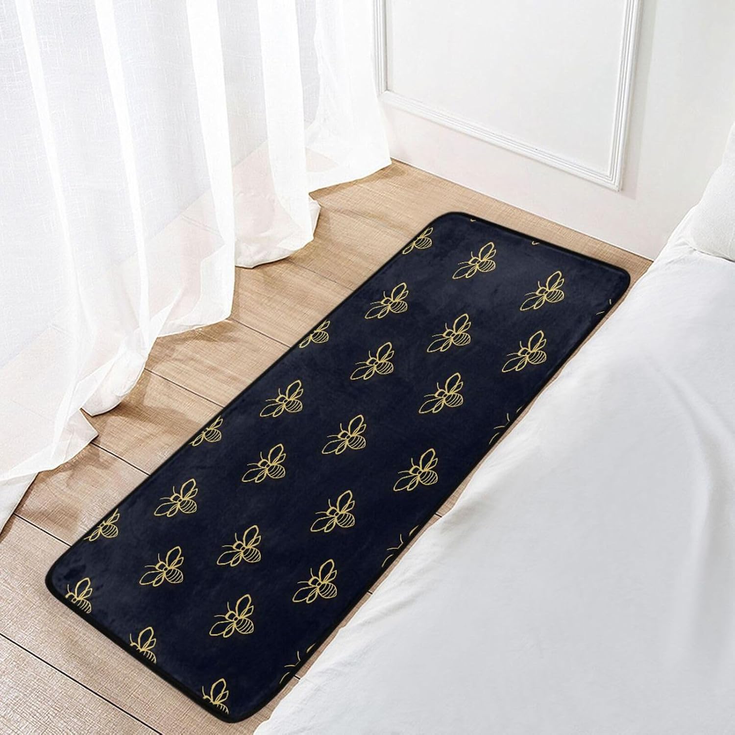 ALAZA Kitchen Rugs Door Mat Bath Mats Area Rugs Floor Non Slip Washable Butterfly Purple Flower for Bedroom Living Room 39×20in (D6)