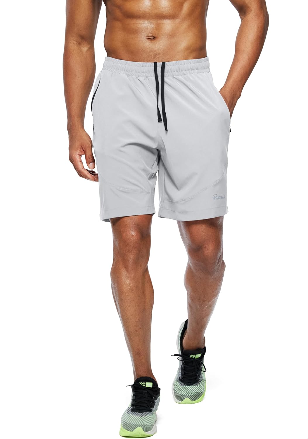 Pudolla Men's Workout Running Shorts 7"/5"/9" Lightweight Gym Athletic Shorts for Men with Zipper Pockets - Image 2