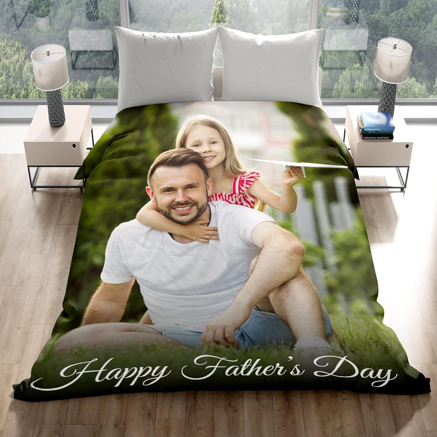 Customized Throw Blankets with Photos and Text, Personalized Dad Gifts for Fathers Day from Daughter Son Wife, Custom Blankets with Picture, Photo Blankets Using My Own Photos, Gifts for Dad Grandpa
