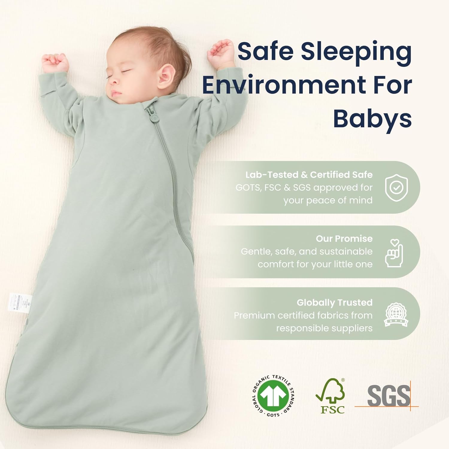 Unisex Sleeping Bag for Babies and Toddlers 3.5 Tog Sleep Sack, Baby Sleep Sack, One Piece with Sleeves, Gifts for Baby - Image 9