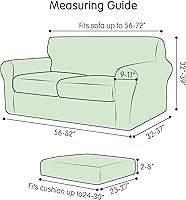 Vista 2 de CHUN YI Fundas de sofá de terciopelo de 3 piezas para sofá de 2 cojines, fundas resistentes al agua, antideslizantes, de alta elasticidad, protector
