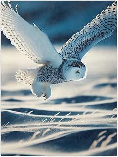 Snowy Owl Velveteen Microfiber Blanket - Cozy Tundra-Inspired Plush Throw